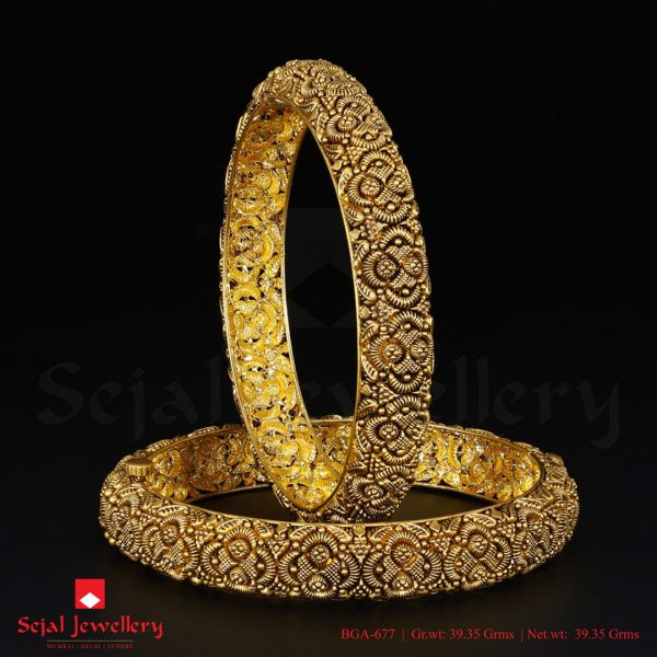 Antique Plain Jewellery Bangles BGA-677