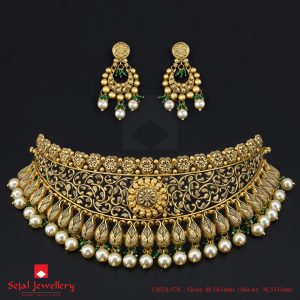 Antique Plain Jewellery Choker Set CHTA-574