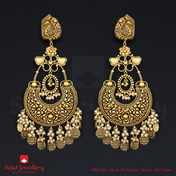 Antique Plain Jewellery Ear Tops EWA-360