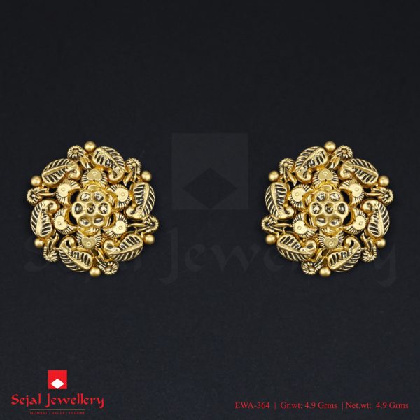 Antique Plain Jewellery Ear Tops EWA-364