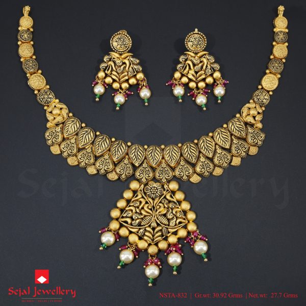 Antique Plain Jewellery Necklace Sets NSTA-832