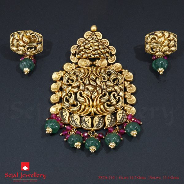 Antique Plain Jewellery Pendant Sets PSTA-510
