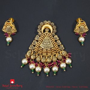 Antique Plain Jewellery Pendant Sets PSTA-512