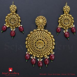 Antique Plain Jewellery Pendant Sets PSTA-603